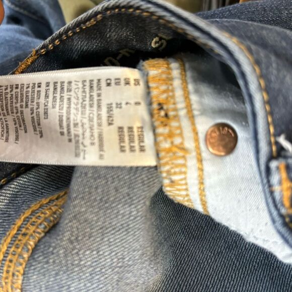 2 for 25 American Eagle Outfitters Mid Rise Super Skinny Jeans 0 Short Blue - Picture 7 of 7